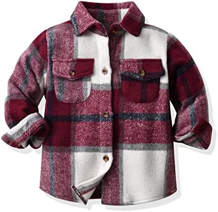 Djeca mališana flannel košulja od flanela jakna s dugim rukavima gumb dugački rukavi dolje dječaci djevojčice jesen košulja velika