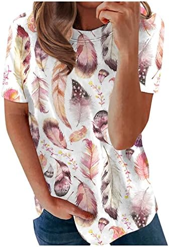Ženska plus veličina okrugli vrat tiskanje bluze s kratkim rukavima tunika dame uredske košulje elegantne udobne ležerne labave vrhove