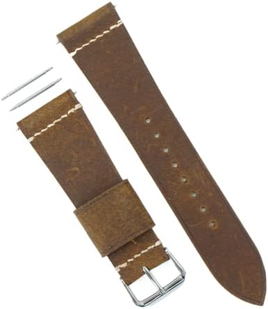 24 mm za gledanje - Brown Watch Band Žene, muškarci - kožni satni bend za Timex Expedition - Kožni remen sa satom -Vintage Wreve Band