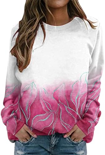 Labavi pulover trendovski vrhovi ležerna bluza dugih rukava klasična grafička dukserica majice za žene za žene