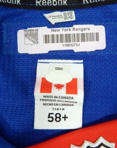New York Rangers prazno Igra izdana plavog doma Jersey Reebok 58 DP40442 - Igra korištena NHL dresova