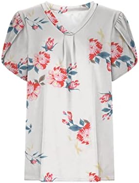 Ženska majica kratkih rukava širokog kroja s izrezom u obliku slova A, elegantne ljetne bluze s vintage printom, košulje Na pruge za