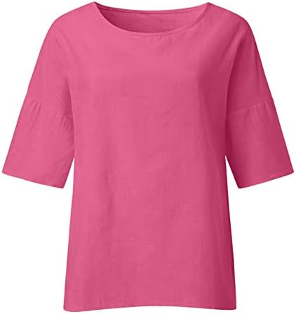 Vruća ružičasta bluza kamisole košulja za žene jeseno ljeto 2023 odjeća laneno pamučno posada skromna ošišana korzeta bandau bluza