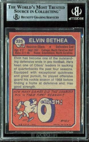 Oilers Elvin Bethea potpisao je 1973. Topps 325 Auto Card BAS BASBUD - nogometni ploča s rookie karticama