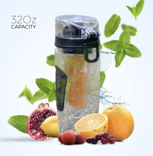 AIC Sport Sport voće s voćem boca za vodu, gornji poklopac i dvostruki protiv klizanja, BPA bez infuzije boca za vodu,