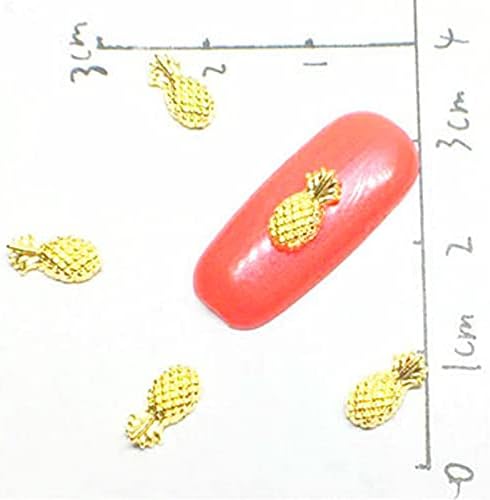 Zlatni ukrasi za umjetnost noktiju naljepnice Havaji ananas 3d šarm Natjecaje Summer Bling Manicure Design AccessOires za nokte -