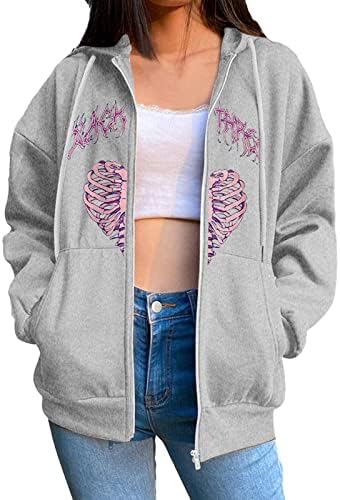 Ženske dukseve ženske zip hoodie Pisma dukserica jakna s džepovima tanke ženske kapuljače pulover