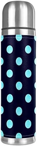 Plava crna polka točka vakuum izolirana termos boca od nehrđajućeg čelika 16oz, boca vode bez propuštanja bez upotrebe BPA s poklopcem