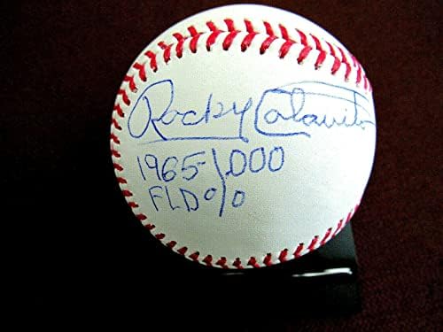 Rocky Colavito 1965 1.000 Fielding% Indijanci Yankees potpisani auto -bejzbol JSA - Autografirani bejzbol
