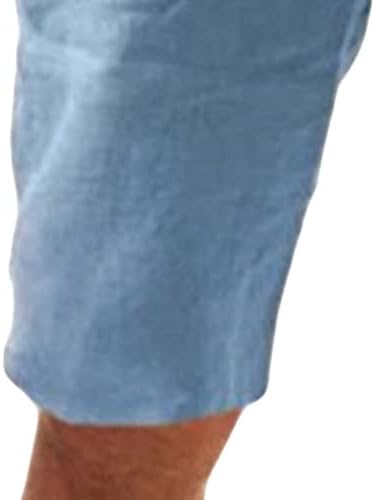 Jeke-dg muške pamučne platnene kratke hlače casual rastezanja struka crtanja kapri kratke hlače aktivno vježbanje salona kratkih hlača