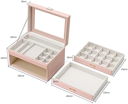 izvrsna kutija za nakit putne kutije za organizatore nakita kožna kutija za pohranu nakita s više rešetki Prijenosni organizator držač