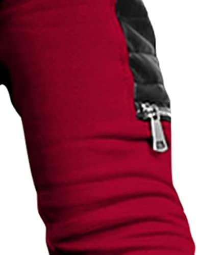 Hlače kožne kapuljače casual komad set dva čvrstog spajanja džep muški plišani muški odijela i setovi tuxedo jakna muškarci crveni