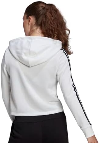 Adidas ženska linearna kapuljača s 3 pruge bijela/crna veličina mala