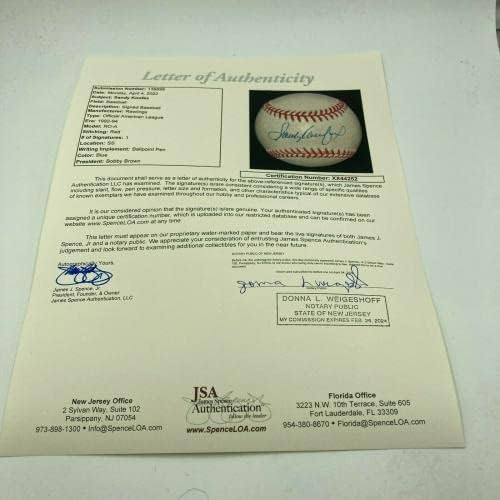 Lijepi Sandy Koufax potpisao je bejzbol američke lige s JSA CoA - Autografirani bejzbol