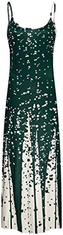Lkpjjfrg proljetna ljetna haljina za žene slojevito udobne prevelike dimenzije Sundress Spaghetti naramenica Sundress Green