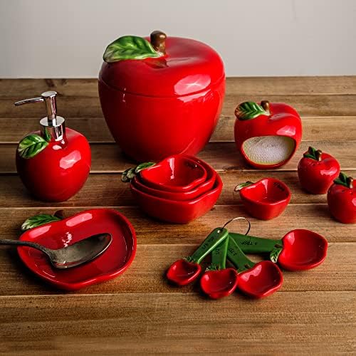 Držač za spužvu za jelo, Scrubby Red Apple-a od kuće Essentials & Beyond Kitchen Spužva Caddy uključuje najlonski piling jela bez raspršivanja.