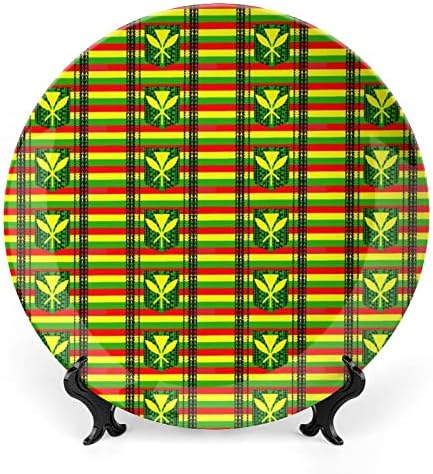 Plemena Kanaka Maoli zastave Viseći keramički ukrasni tanjur s zaslonskim postoljem Prilagođeni vjenčani darovi za par roditelja mu