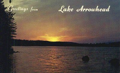 Lake Arrowhead, kalifornijska razgledna razglednica