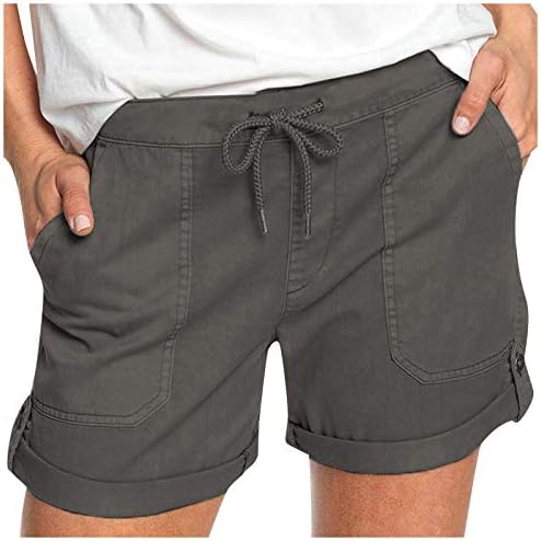 Treninge kratke hlače žene srednji struk ljetni atletski kratke hlače udobnost rastezanje bermuda kratki s džepovima