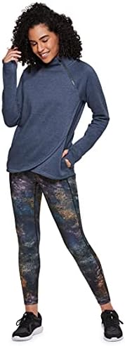 RBX Activewear Twingheirt za žensku runu pulover s patentnim vratom, džepovima i rupama palca