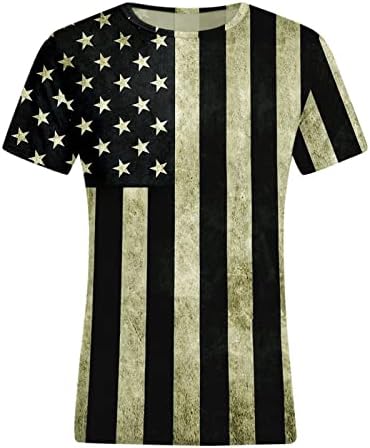 UBST muški vojnik majice s kratkim rukavima Patriotska američka zastava mišića Slim Fit Tee Tops Dan neovisnosti Dan ljeta Ljetna majica