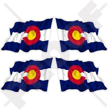 Država Colorado, Coloradan Walling Flag USA, America 2 naljepnice vinila na braniku, naljepnice X4
