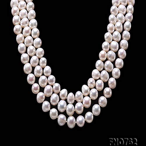 Biserne ogrlice od džempera duge okrugle od prirodnog bijelog bisera 8-9 mm