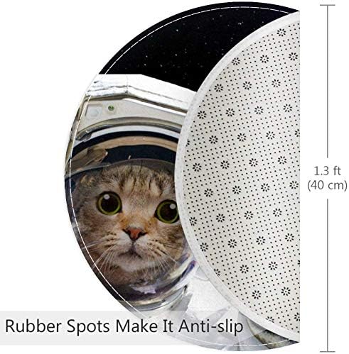 Heoeh mačka u svemirskoj slici, non -proklizavanje 15,7 okrugli tepih tepiha tepih tepih za djecu spavaće sobe soba za bebe igralicu