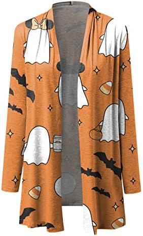Womens Halloween casual majice print kardigan jakna s dugim rukavima gornji kardigan košulja jakna duga pleteni kardigan za žene
