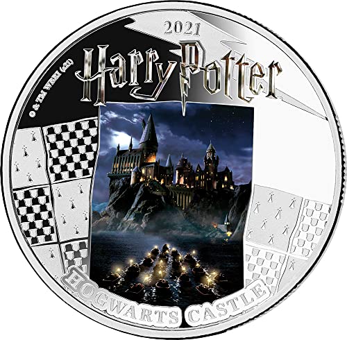 2021 DE Harry Potter Samoa 2021 Powercoin Hogwarts Castle Harry Potter 1 oz Srebrni novčić 5 $ Samoa 2021 Dokaz