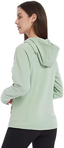 Gymsmart ženska kapuljača pulover s rupama s palcem solidne rukave dugih rukava za žene s džepom