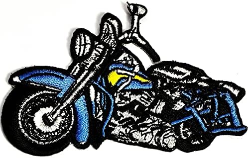 Salvete Plus 3pcs. Slatki motocikl crtani plavi Modni flaster vozila naljepnica obrt zakrpe appliance Vezeni flaster željezo na flasteru