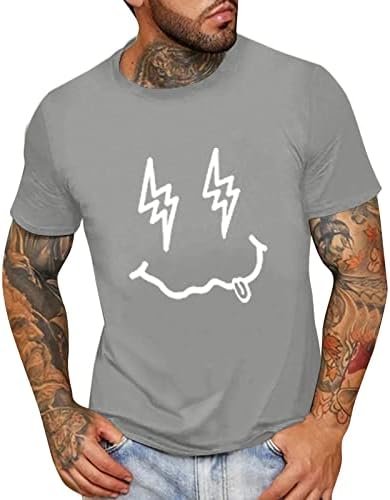 XXVR MENS Ljetni majica s kratkim rukavima Smiješna grafička tiska Posada Osnovna majica casual labava modna vježba TEE TOPS