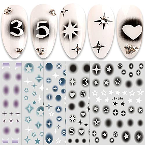 Jmeowio 8 listova naljepnice za nokte naljepnice naljepnice samoljepljive pegatine uñas crno bijela noktiju isporučuju art dizajn ukrasa