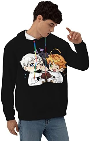 Pankooclub anime manga Obećani muški kapuljača Neverland Hoodie, ležerni vrhovi dugih rukava dukserice pulover kapuljača