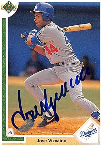 Skladište autografa 639357 Jose vizcaino Autographid Baseball Card - Los Angeles Dodgers - 1991. Gornja paluba br.580 Smadd