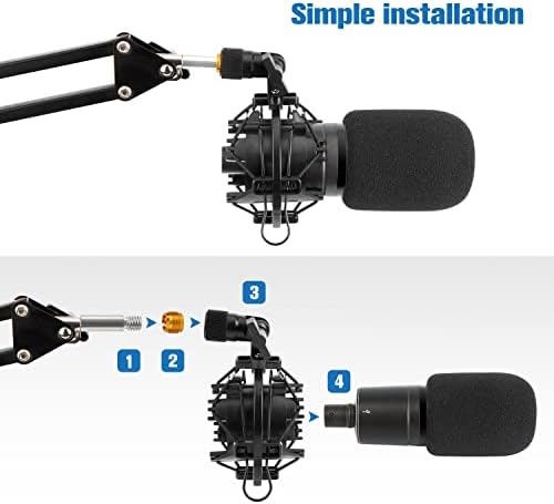 AT2020 Shock Mounta s AT2020 Pop filter, Microphone Shock Mount kompatibilan za audio Technica AT2020 AT2035 ATR2500 Mikrofon od Wibond