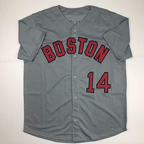 Autografirani/potpisani Jim Rice Boston Grey Baseball Jersey JSA CoA