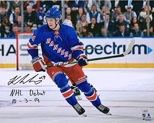 Kaapo Kakko New York Rangers Autografirano 16 x 20 debitantska fotografija NHL -a s natpisom NHL debi 10/3/19 - Autografirani NHL Photos