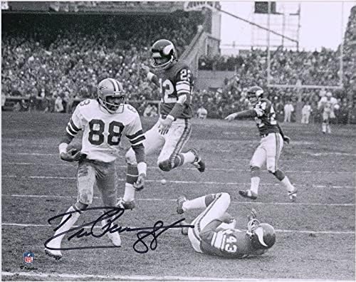 Drew Pearson Dallas kauboji autogramirani 8 x 10 Crno -bijela fotografija s šiljkom - Autografirane NFL fotografije