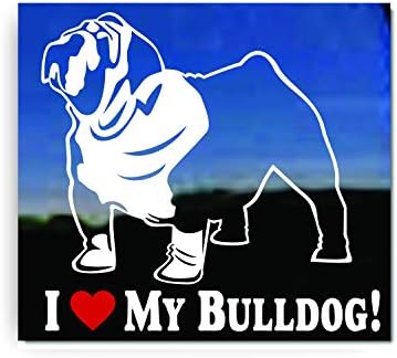 Volim svog psa buldoga | Nickerickers® vinilni prozor naljepnica naljepnica za englesku buldog