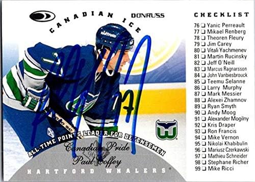 Skladište autografa 652462 Paul Coffey Hockey Card Autographed - Hartford Whalers, FT 1996 Donruss Canadian Ice Popis - No.149