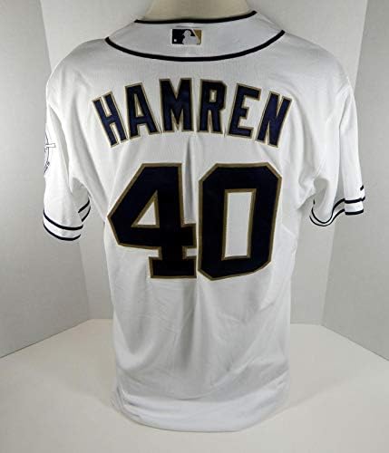 2012 San Diego Padres Erik Hamren 40 Igra izdana White Jersey SDP0350 - Igra korištena MLB dresova