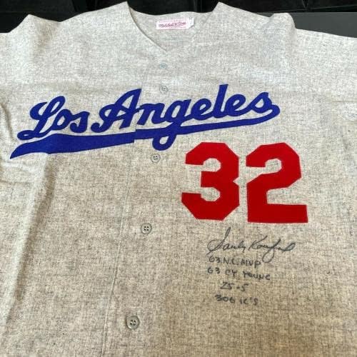 Sandy Koufax Cy Young MVP potpisao je jako natpisane statistike Dodgers Jersey JSA CoA - Autografirani MLB dresovi