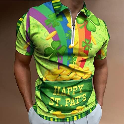 XXBR 2023 Novi muški St Patricks Day 3d Digital Print Laver Zipper Kratki rukavi Košulja Gornja košulja dugi rukav t
