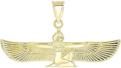 10k žuta, bijela ili ružičasto zlato krilata egipatska božica isis privjesak šarm