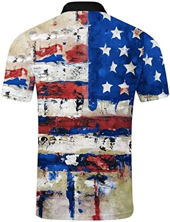 XXBR Patriotske polo majice za muške, Dan neovisnosti američka zastava tiskani vojnici kratkih rukava povremene golf košulje