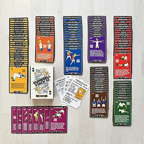 Složite 52 kartice za vježbanje s bučicama. Trening s bučicama tijekom kartaške igre. U prilogu su video upute. Savršeno za vježbanje