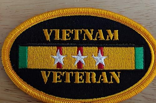 Vijetnamski veteran zakrpa s kukom i petljom Patriotski amblem 3 Zvijezde Zlatne granice