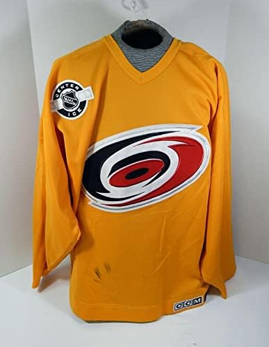 Igra Carolina Hurricanes koristila je žuti trening Jersey 56 DP32434 - Igra korištena NHL dresova